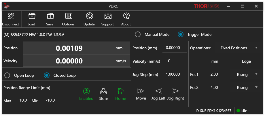 Thorlabs · Software for PDXC Piezo Inertia Stage Controller