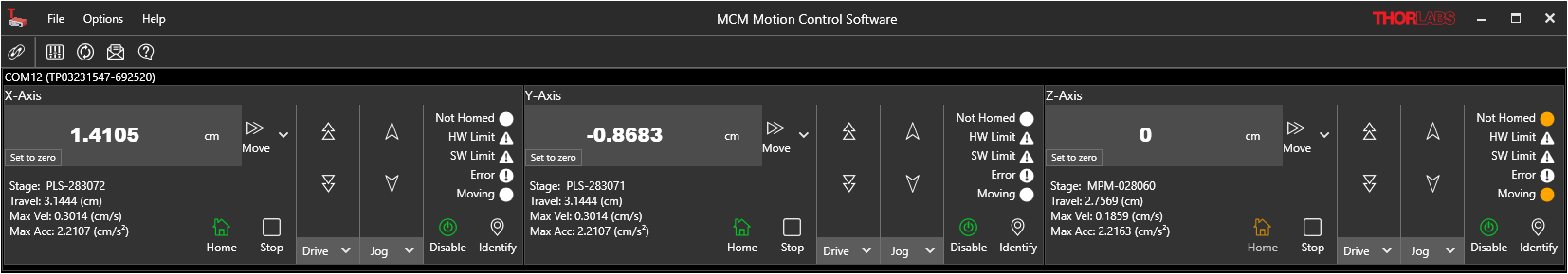 Thorlabs · Software for the MCM301 Stepper Motor Controller