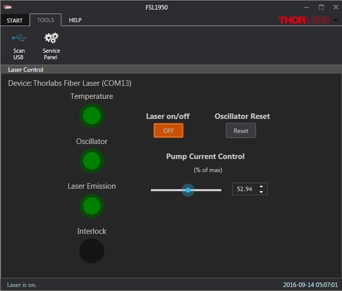 Thorlabs · Software for 2 µm Femtosecond Fiber Lasers