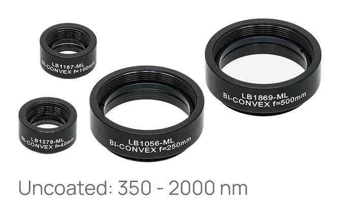 ビークレンズ Thorlabs · Mounted N-BK7 Bi-Convex Lenses (Uncoated)