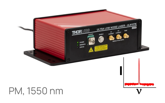 Thorlabs · Low-Noise, Narrow-Linewidth Laser Systems, 1550 nm