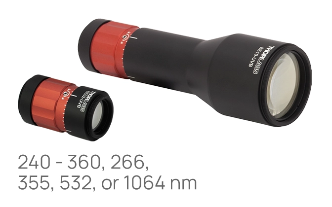 Thorlabs · Fixed Magnification Beam Expanders: UV Fused Silica