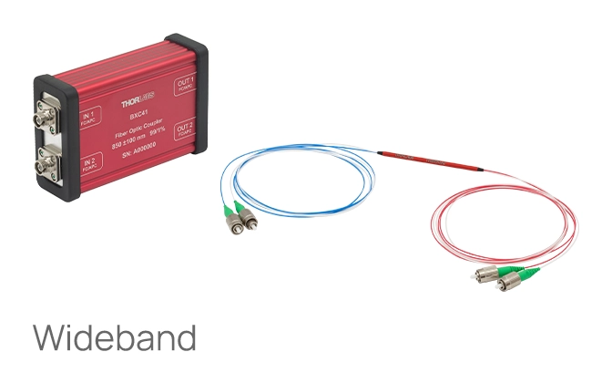 Thorlabs · 850 nm, 2x2 Single Mode Fused Fiber Optic Couplers / Taps