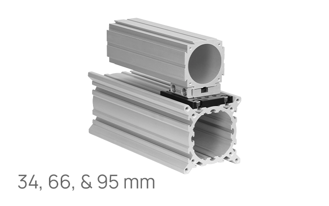 Thorlabs · 34 mm, 66 mm, and 95 mm Rail Size Adapters
